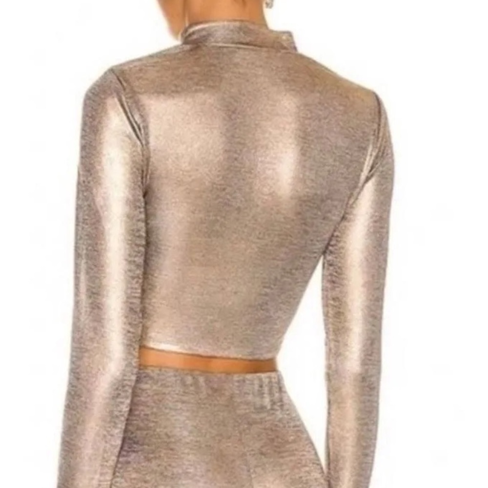 NWT Lovers + Friends Riya Crop Top Gold Champagne Metallic Size S